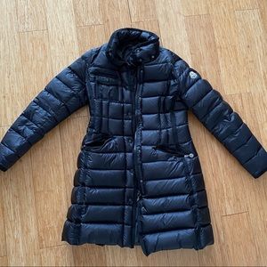 MONCLER black long down puffer coat